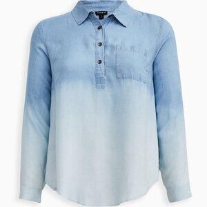 TORRID Chambray Dip-Dye Button-Up Shirt Size 3